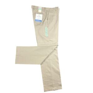 DOCKERS Signature Khaki Pants 34x34 Classic Fit Stretch Flex Waist Timberwolf